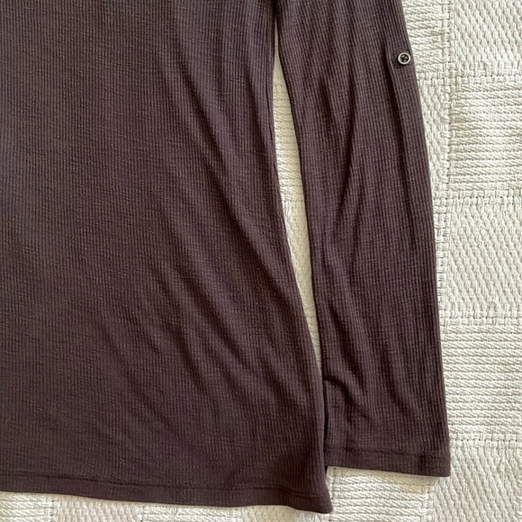 Mudd 90’s Chocolate Brown Ribbed Open Wrap Cardigan Sweater, Size Medium, Soft - Picture 10 of 11